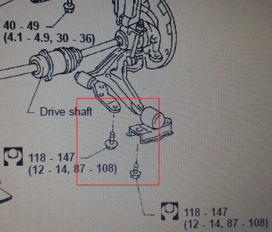 [WP11.144] Wymiary śrub mocowania wahacza. OD P10 DO P11